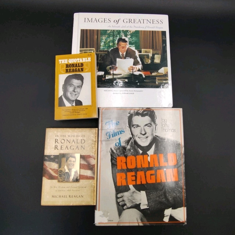 Set-4 Ronald Reagan BOOKS Hardback & Paperback President Hollywood SEE